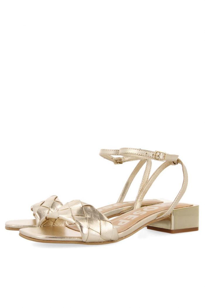 GIOSEPPO GOLD BRADED LEATHER SANDALS