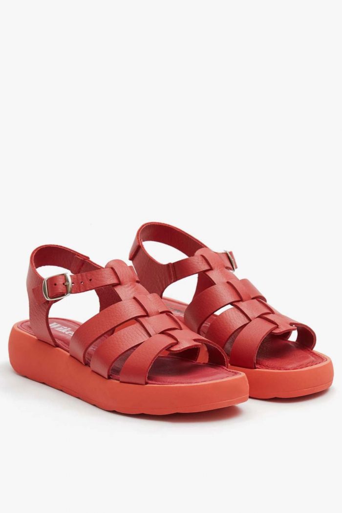 WIKERS RED GLADIATOR STYLE SANDALS