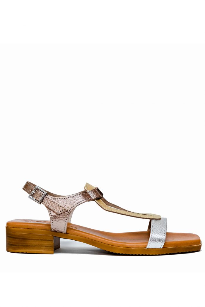 OH MY SANDALS BRONZE/SILVER LEATHER SANDALS
