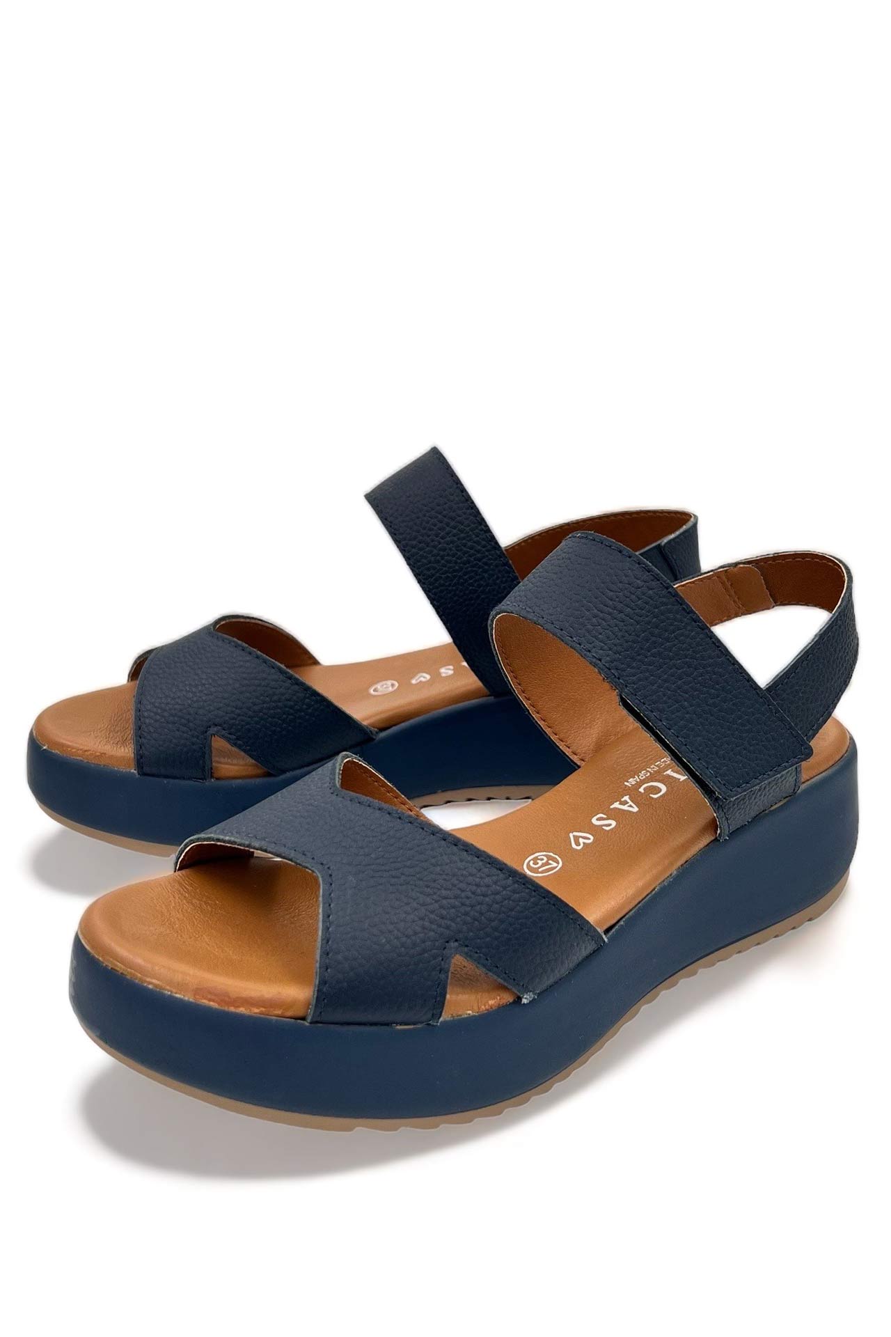 D'CHICAS NAVY LEATHER SANDALS