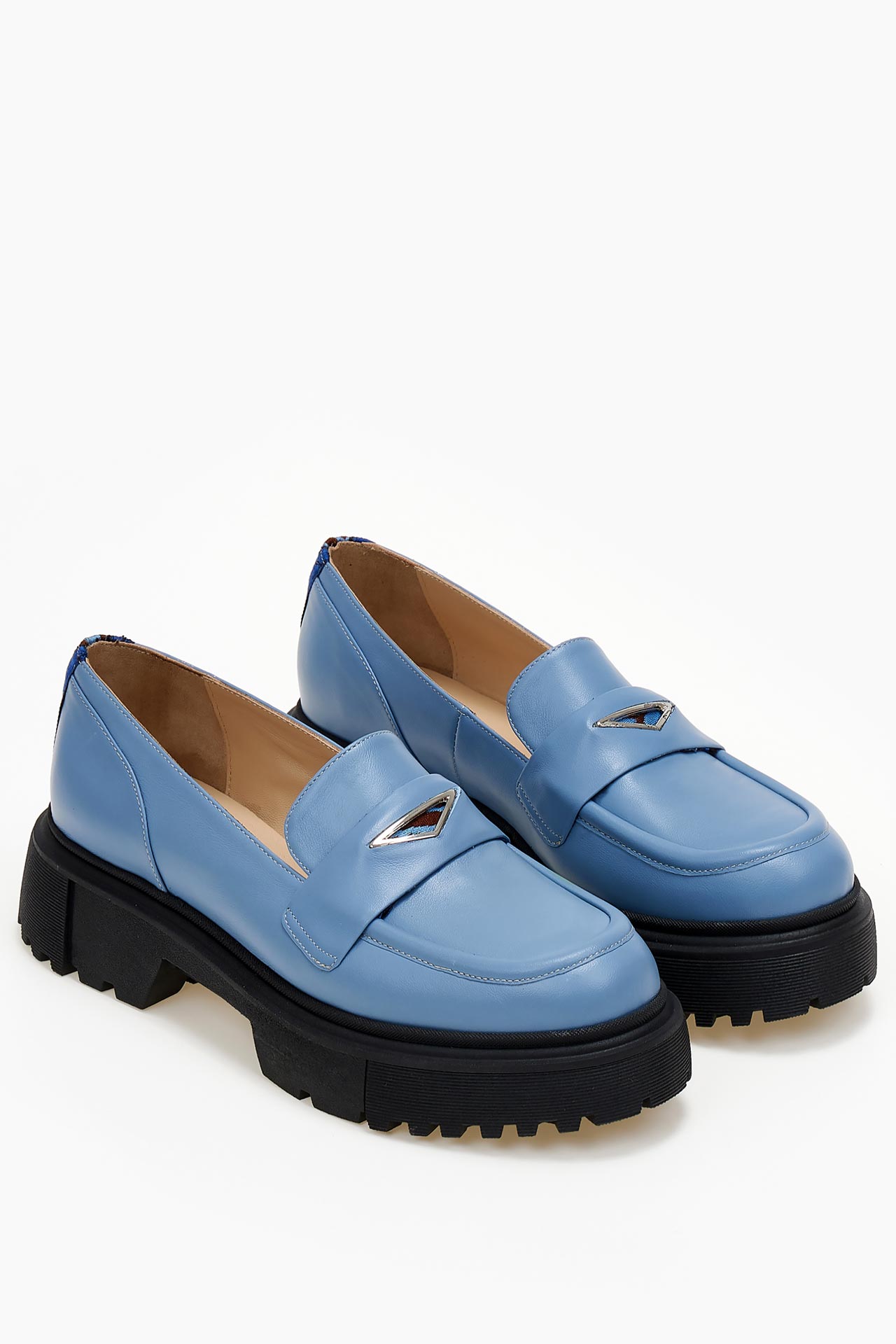 DORE LIGHT BLUE LEATHER LOAFERS