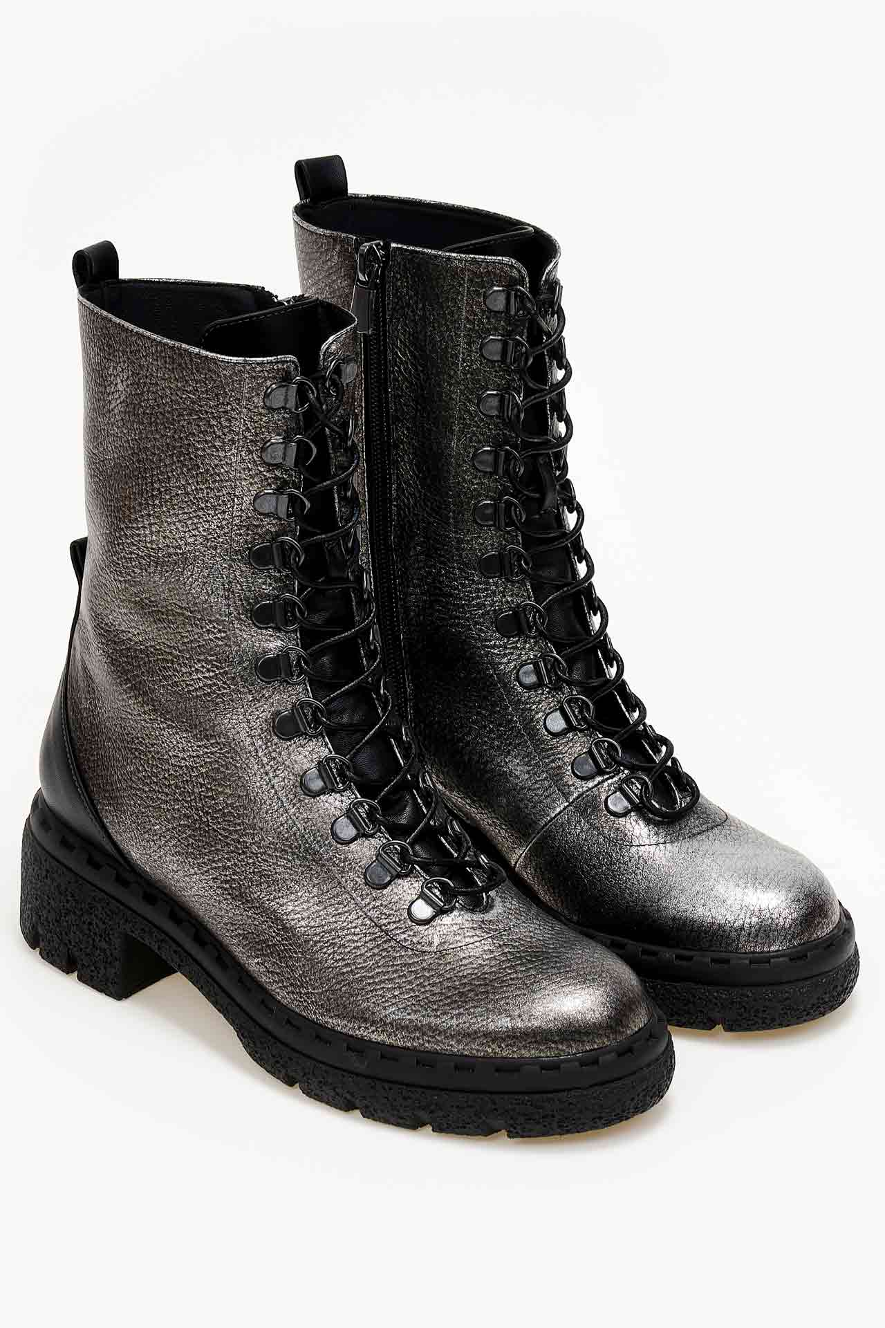 DORE ANTHRACITE LEATHER BOOTS