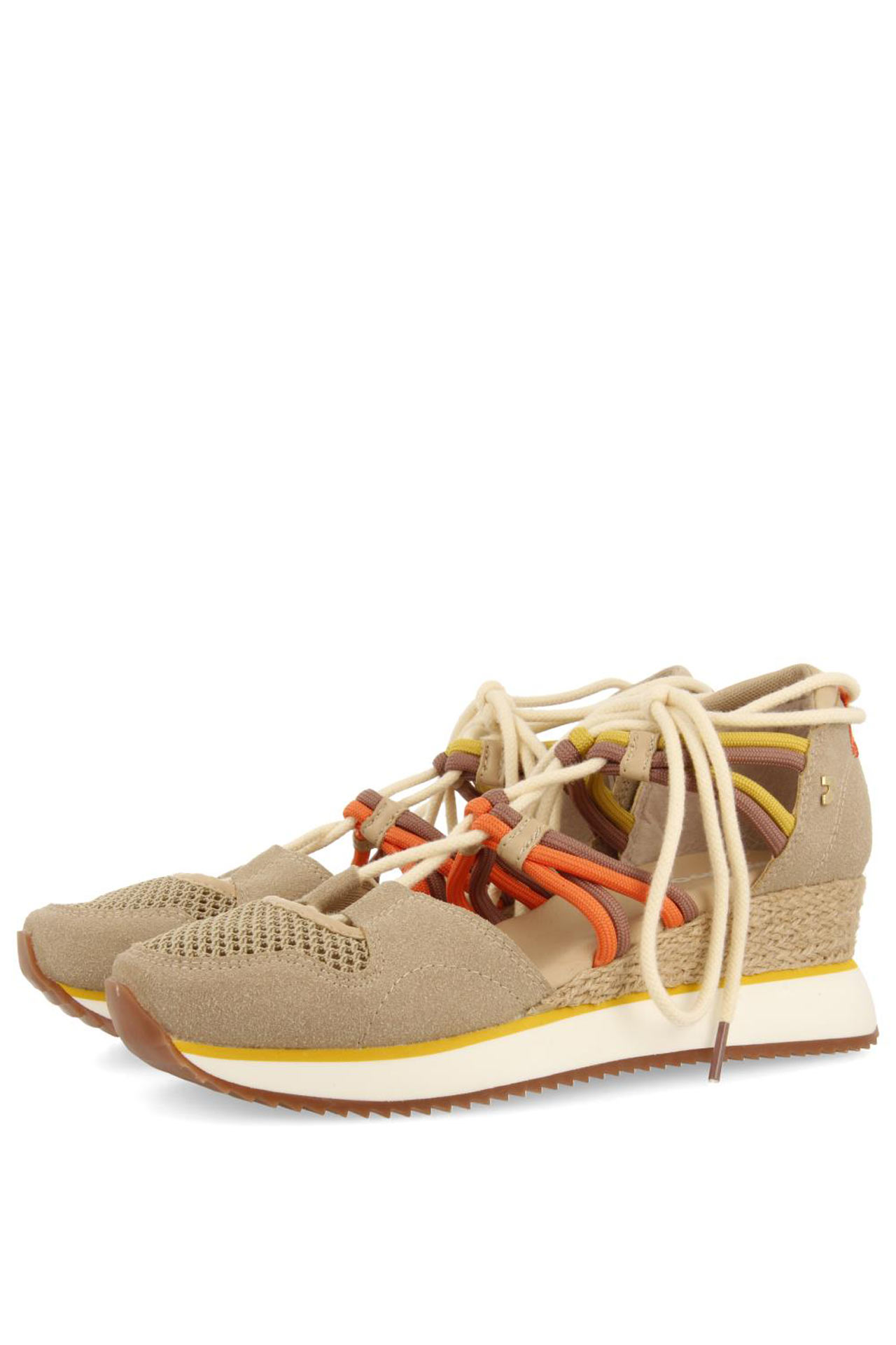 GIOSEPPO IONA BEIGE OPEN SNEAKERS ESPADRILLE TYPE WITH WEDGE