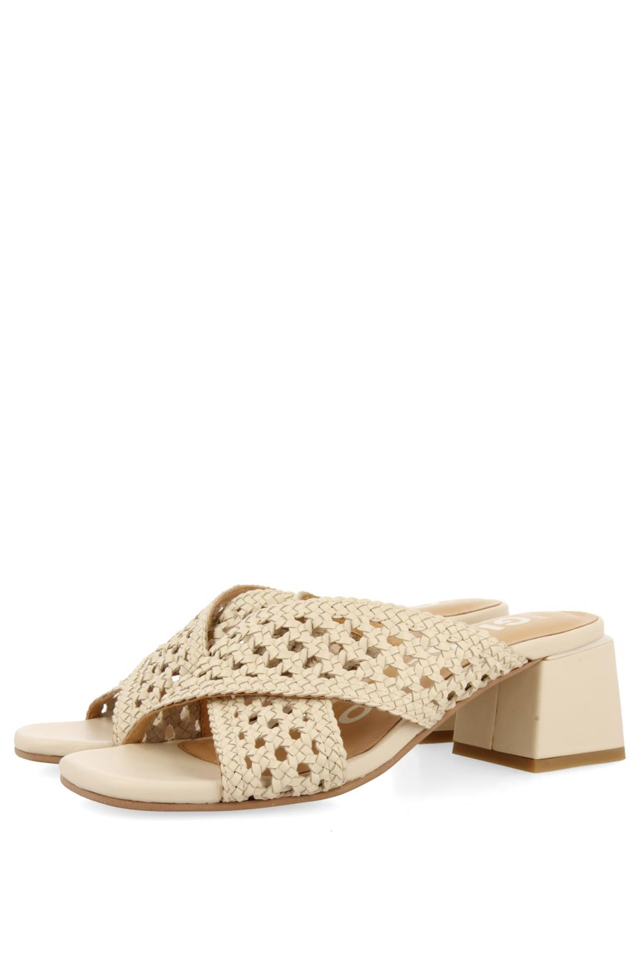 GIOSEPPO CLARCONA OPEN-TOE OFF-WHITE SANDALS WITH BRAIDED DETAILS